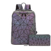 Luminous Shoulder School Backpack Color Changing Bag Geometric Set - RoyaleCart