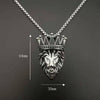 King Lion Head Pendant Necklace Stainless Steel With Platted Chain - RoyaleCart